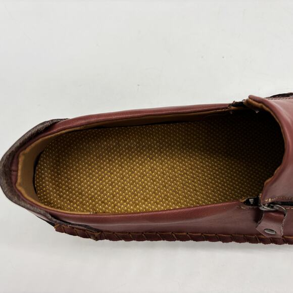 Fashion shoes Mens EUR 48 US 15 Caoutchouc Soles Hand Stiched Brown Leather Zip - Picture 8 of 10